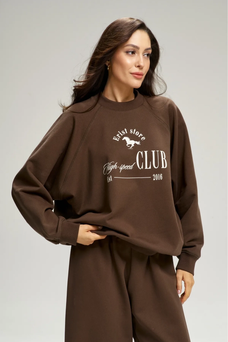Свитшот базовый Over Choco Erist store, цвет: шоколадный, НФ-00003071 купить онлайн