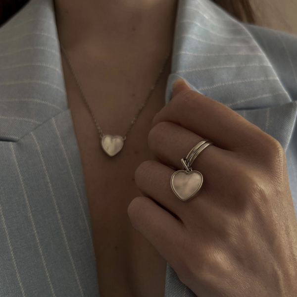 Кольцо Сердце с перламутром The Reason, цвет: серебро, клц серд прл купить онлайн