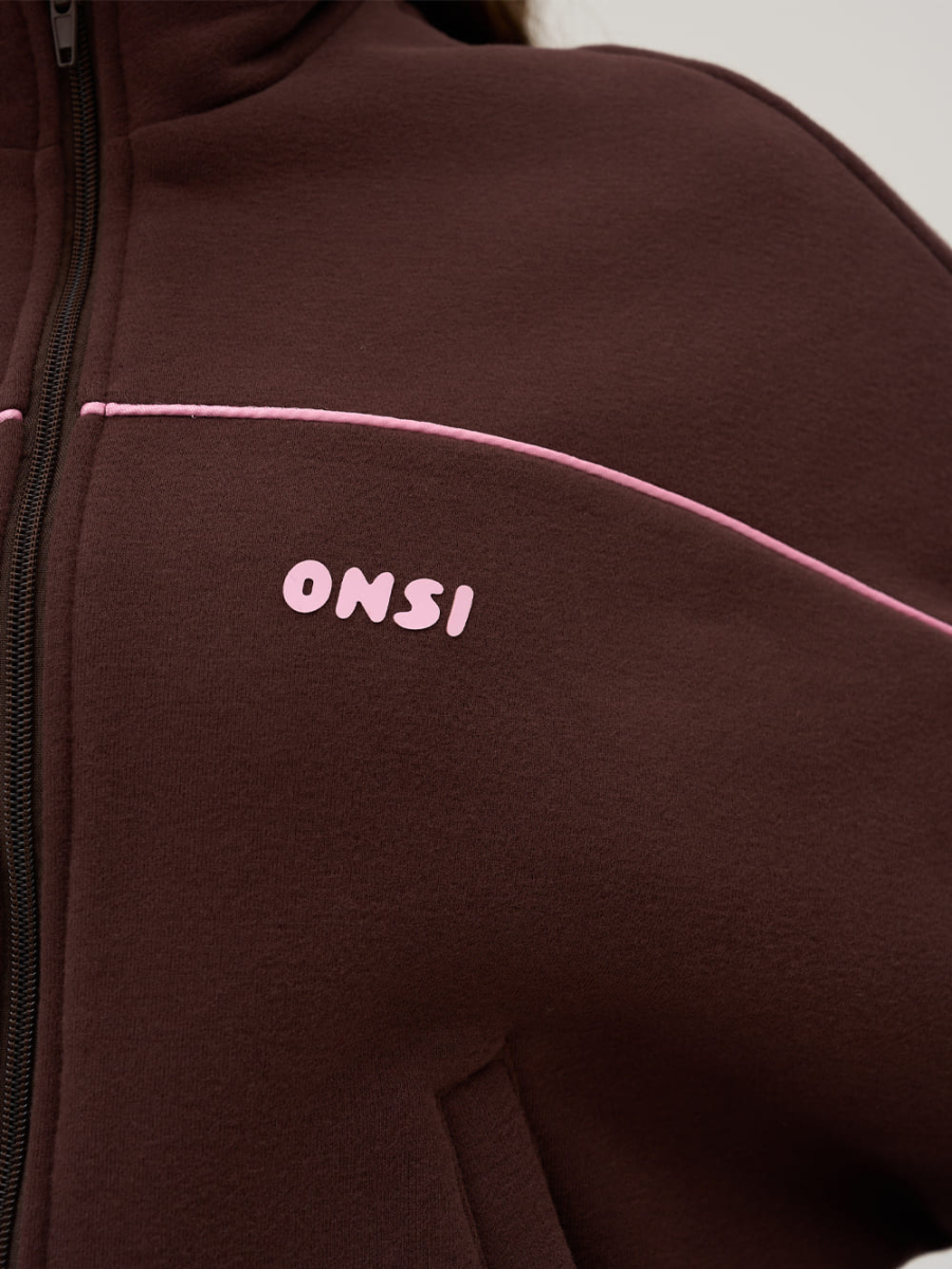 Zip Худи с кантом утепленное ONSI, цвет: chocolate,  купить онлайн