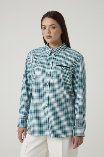 Рубашка в клетку c декоративным карманом