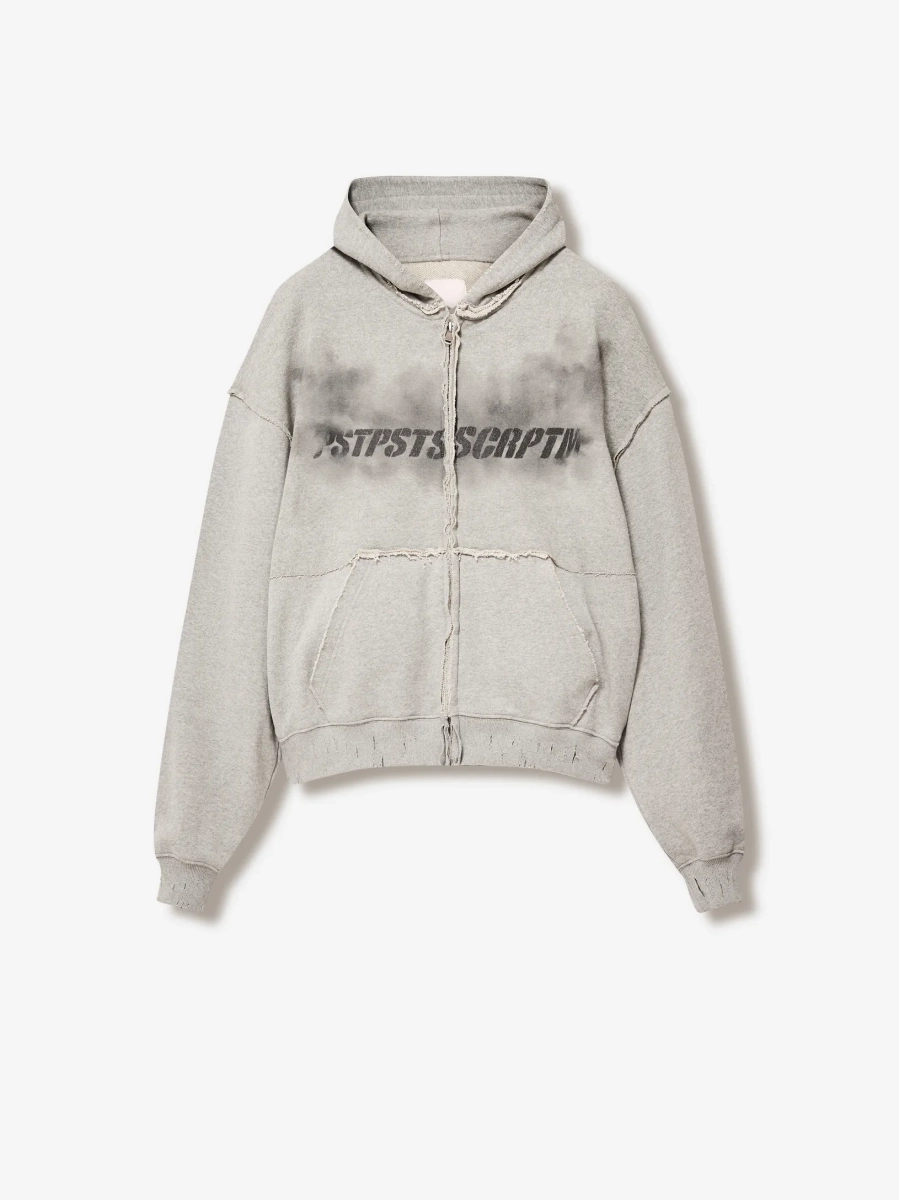 Зип Худи с принтом p.p.s., цвет: серый,  купить онлайн