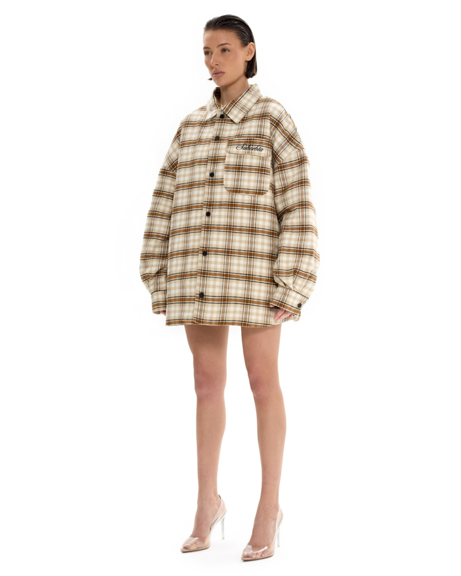 Куртка-рубашка со съемным капюшоном Suborbia, цвет: бежевый/черный, 006827 купить онлайн