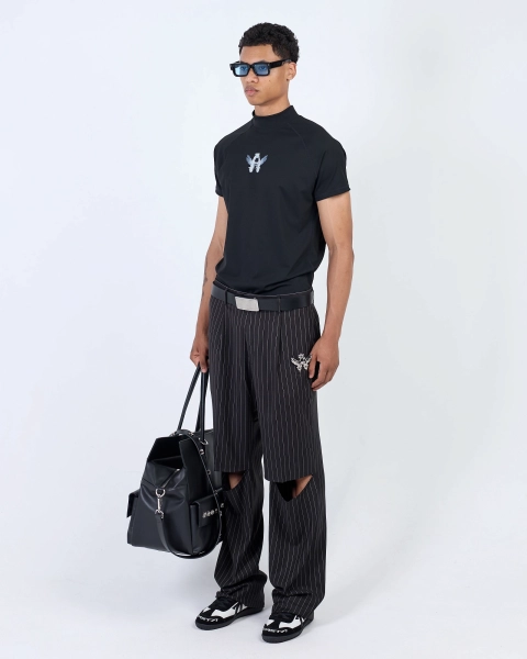 Брюки CL71 stripes с разрезами black ASIA ST 71, цвет: Черный, Ast71.CL71-pants-stripes-cut купить онлайн