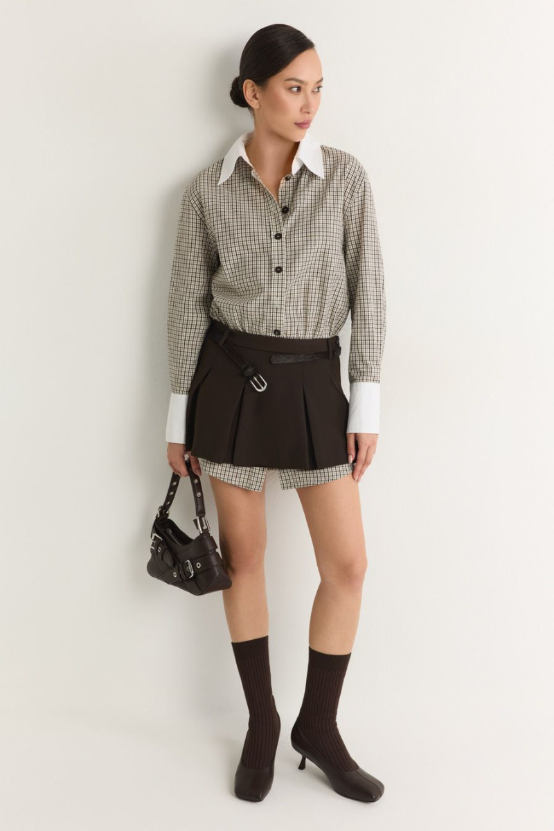 Платье-рубашка из смесового хлопка TOPTOP, цвет: молочный с принтом, TT.010.18820.121 купить онлайн