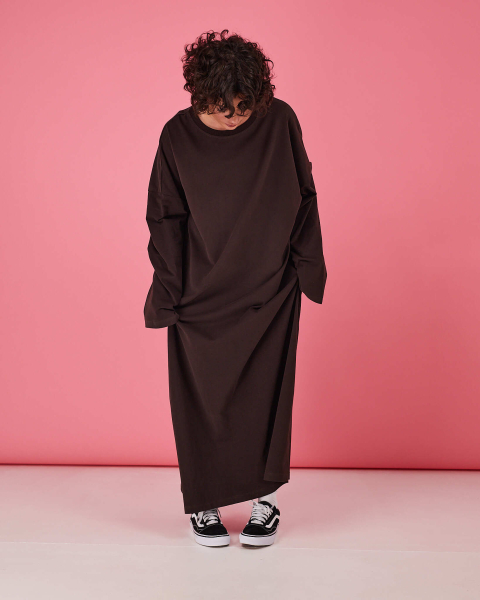 Платье-лонгслив TABOO, цвет: шоколад, DrLong-Choc купить онлайн