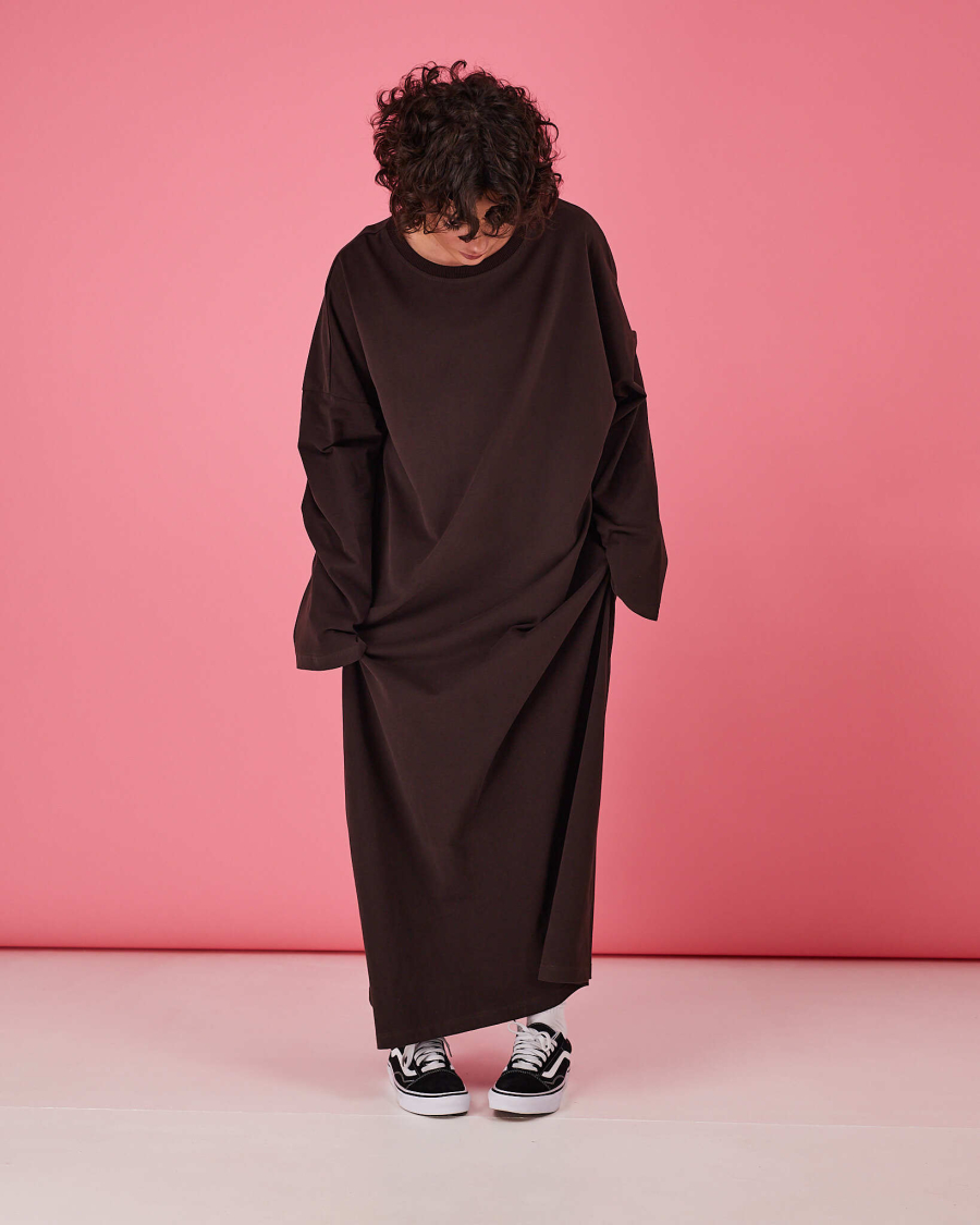 Платье-лонгслив TABOO, цвет: шоколад, DrLong-Choc купить онлайн
