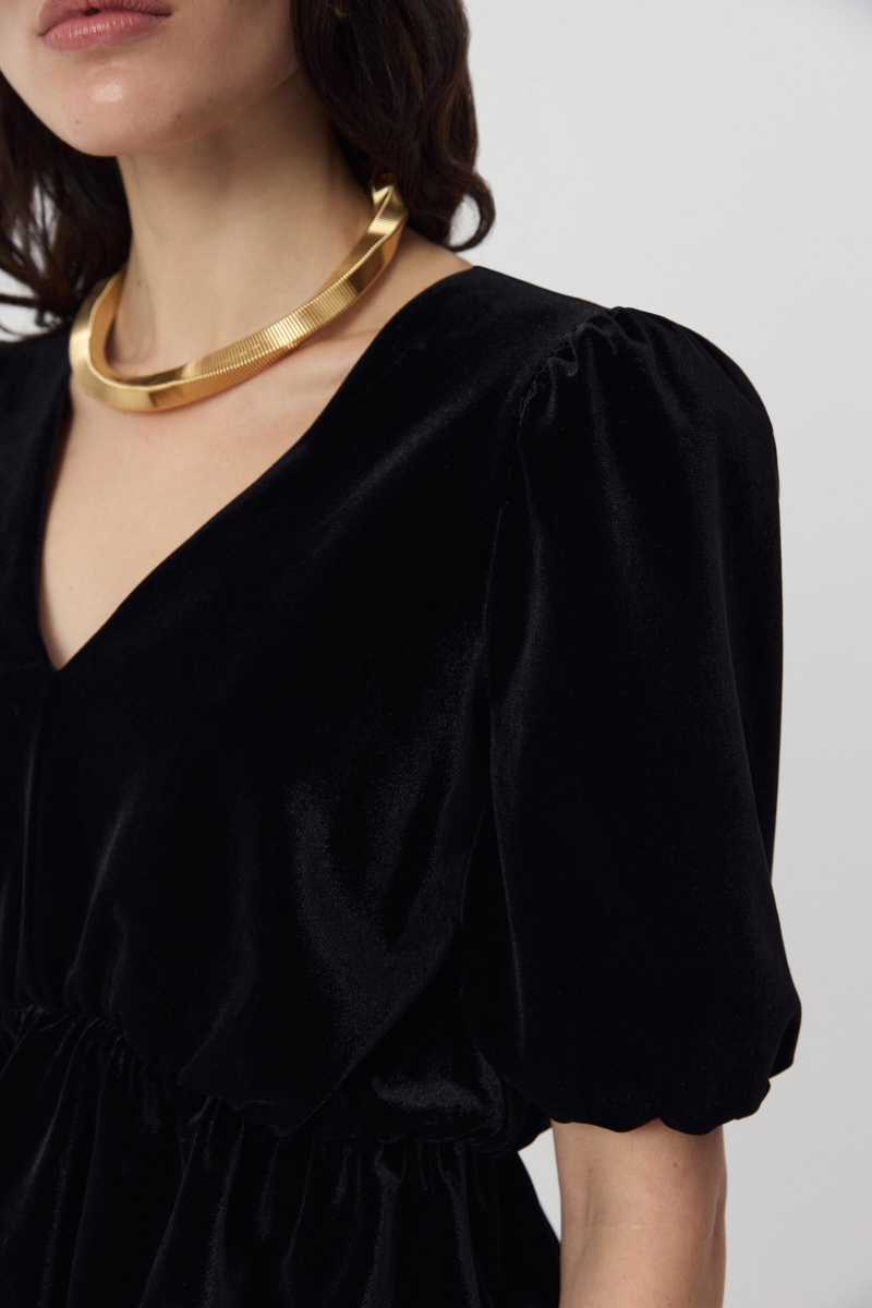 Блуза из бархата Charmstore, цвет: Черный, 102-48542-880 купить онлайн