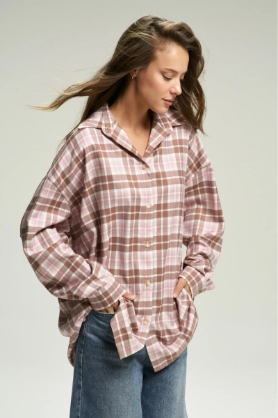 Рубашка в клетку Pink&Brown