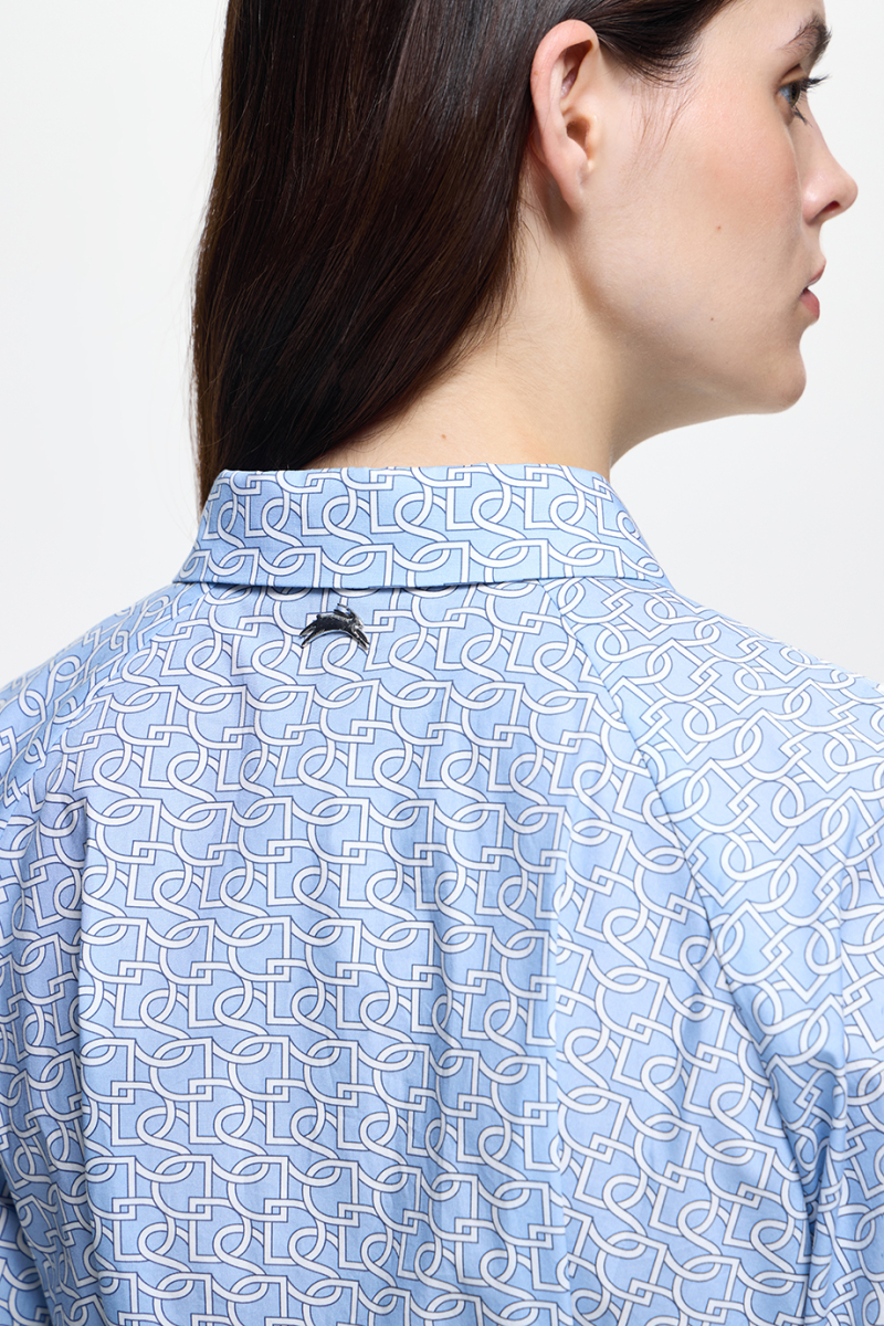 Платье-рубашка с лого-паттерном DREAMS BY ALENA AKHMADULLINA, цвет: голубой, 126102070204615/211000 купить онлайн