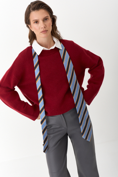 Брюки в расслабленном стиле из экокожи Ricoco, цвет: графитовый, 7007/2 купить онлайн