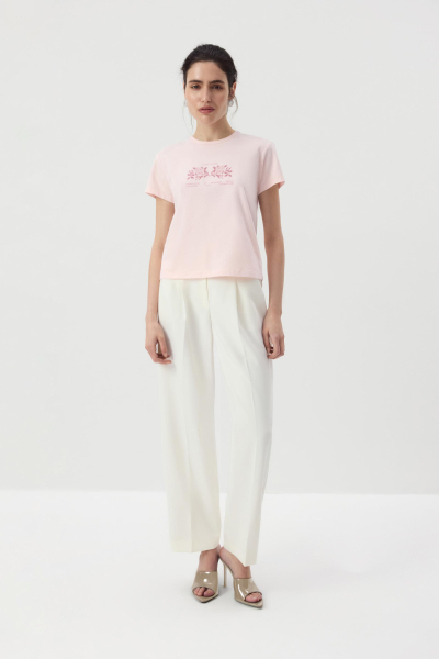 Футболка Fitted с принтом Charmstore, цвет: розовый, 212-48347-221 купить онлайн