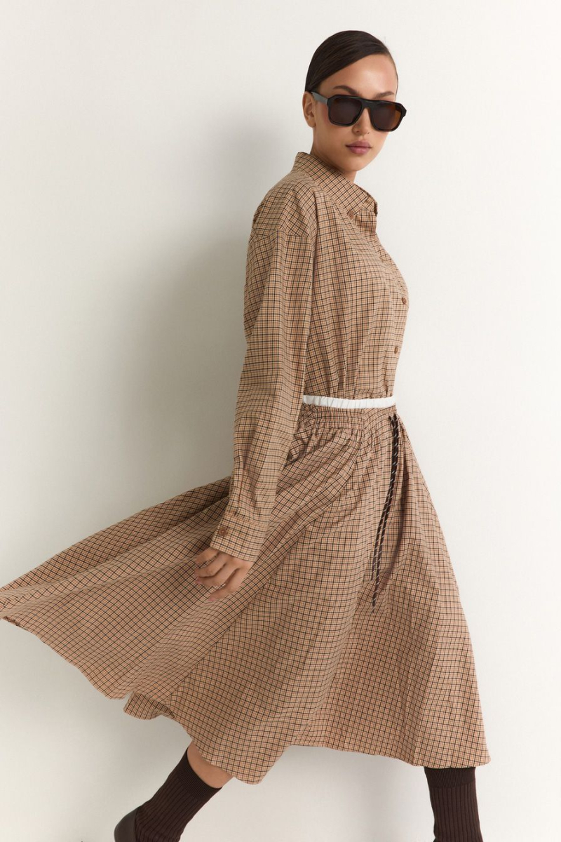 Юбка из 100% хлопка TOPTOP, цвет: коричневый с принтом, TT.071.18818.701 купить онлайн