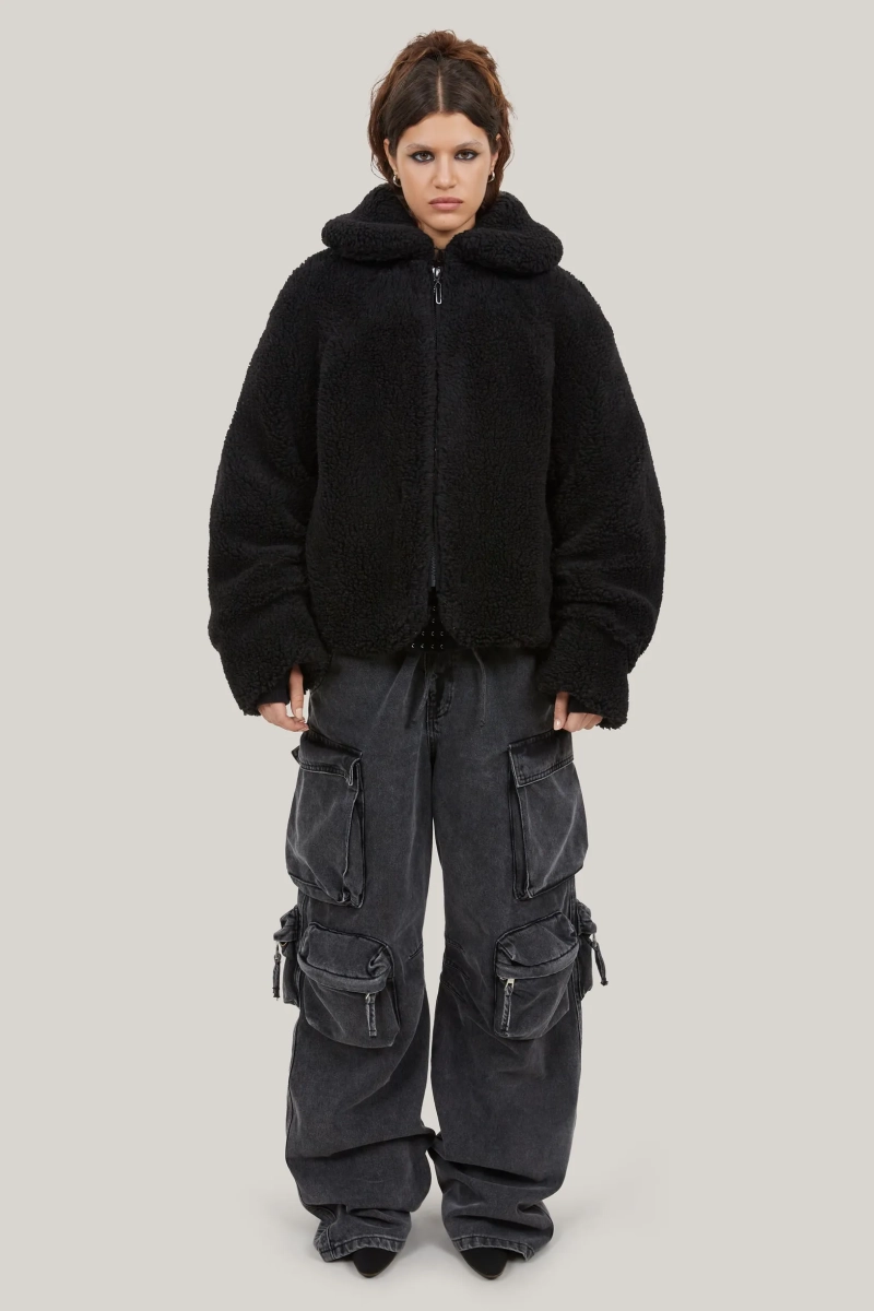 Оверсайз бомбер из шерсти p.p.s., цвет: Черный, P_0600.01.00 купить онлайн