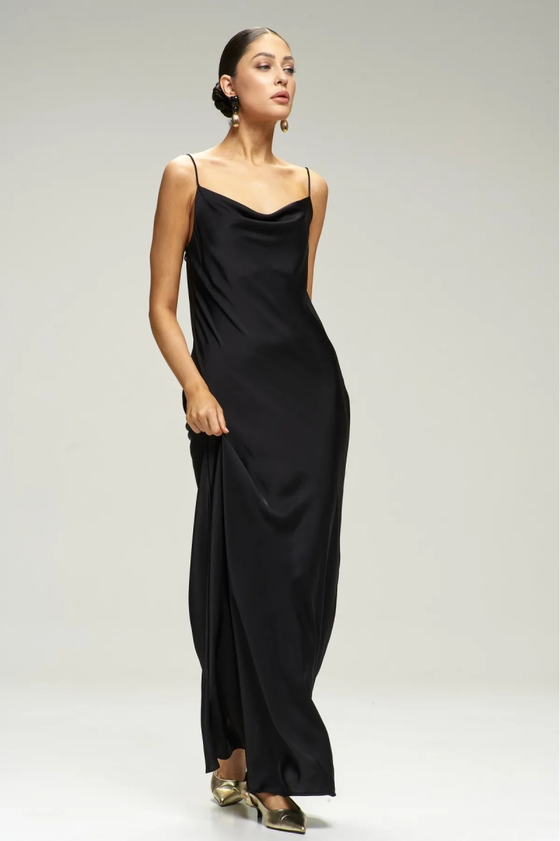 Платье-комбинация на тонких бретелях Black Erist store, цвет: Черный, НФ-00002955 купить онлайн