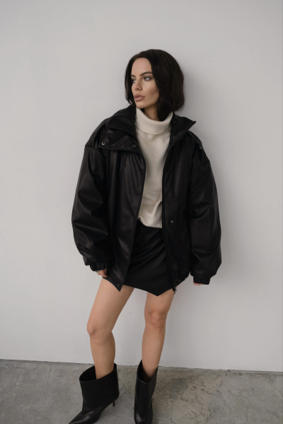 Бомбер из эко кожи MINI, цвет: Черный, НФ-00000309 купить онлайн