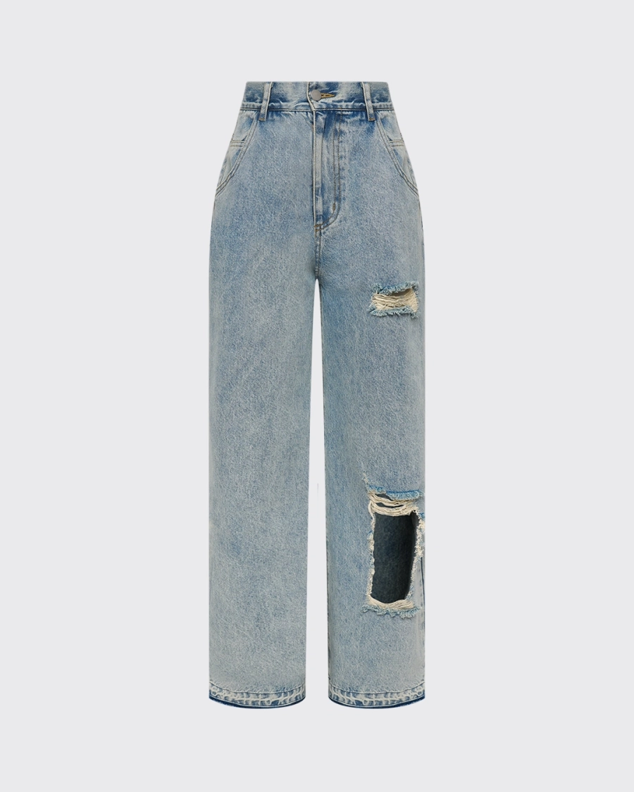 Джинсы с разрезами ASIA ST 71, цвет: голубой, Ast71.jeans-ripped-blue купить онлайн
