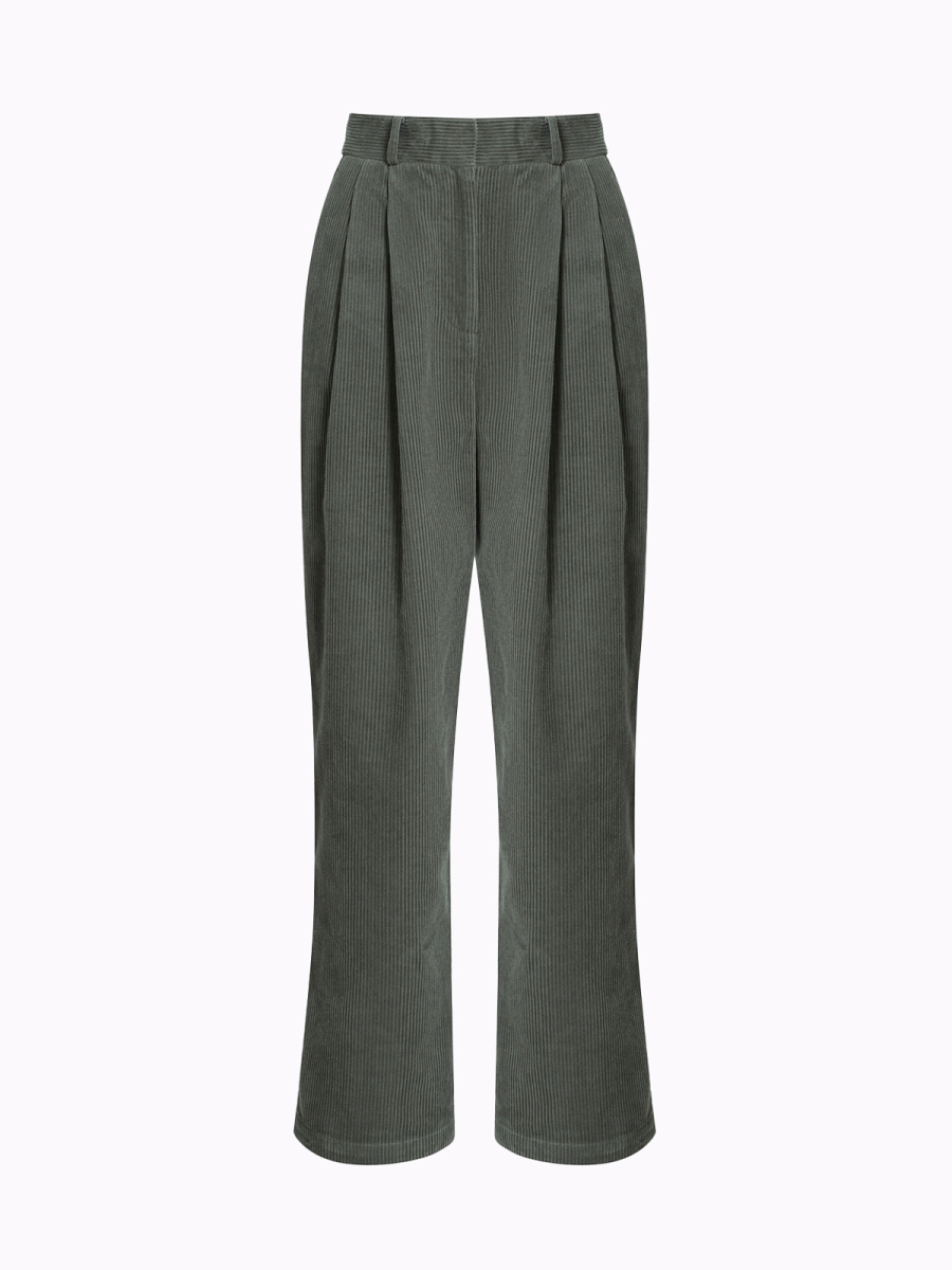 Вельветовые брюки с защипами Molly Marou, цвет: зеленый, mar1_0923_10 купить онлайн