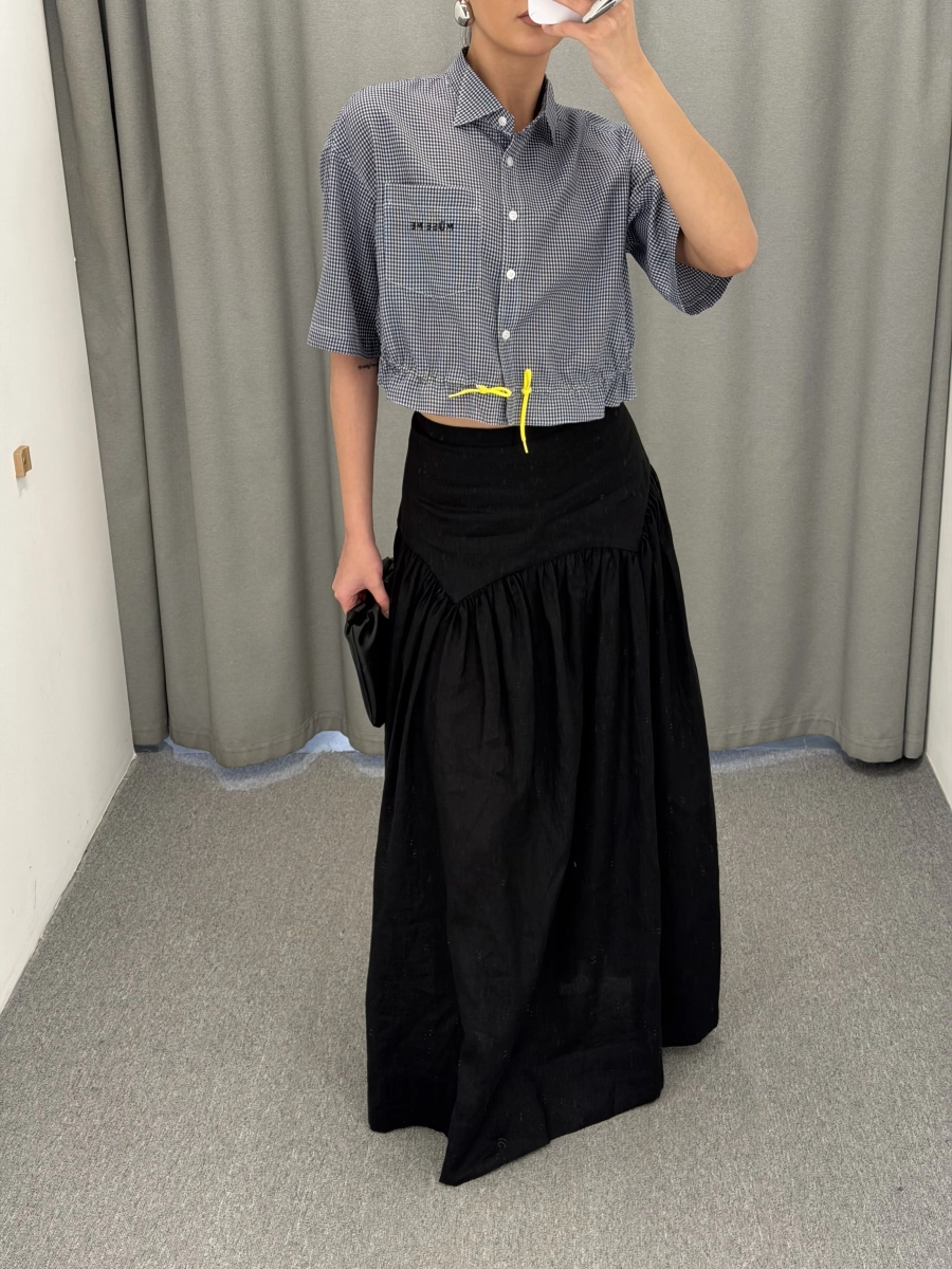 Укороченная рубашка MUSE ME, цвет: синий, BL022 купить онлайн