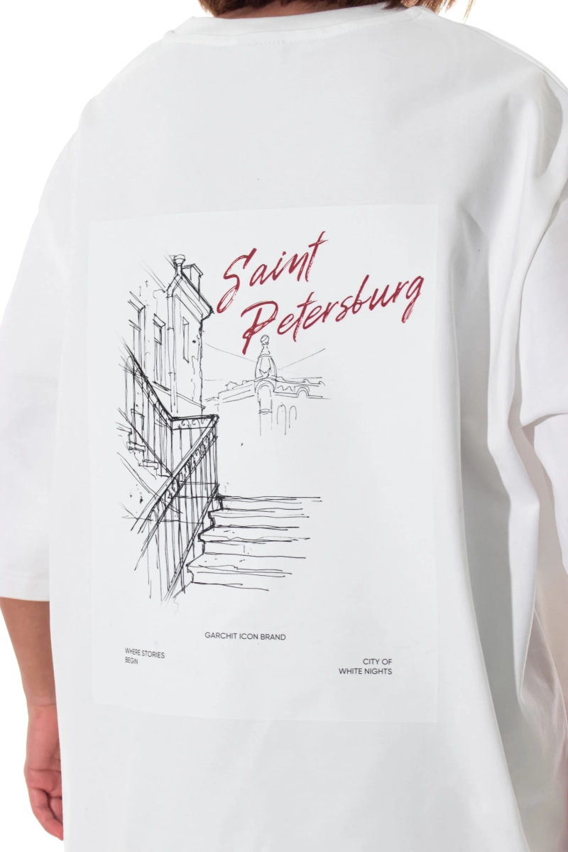 Футболка с принтом города Sp GARCHIT, цвет: белый, GARFutbCitySp купить онлайн