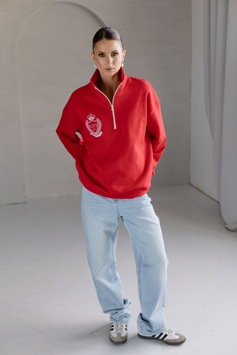 Анорак из трикотажа с молнией VLVT, цвет: красный, 00-00005298 купить онлайн