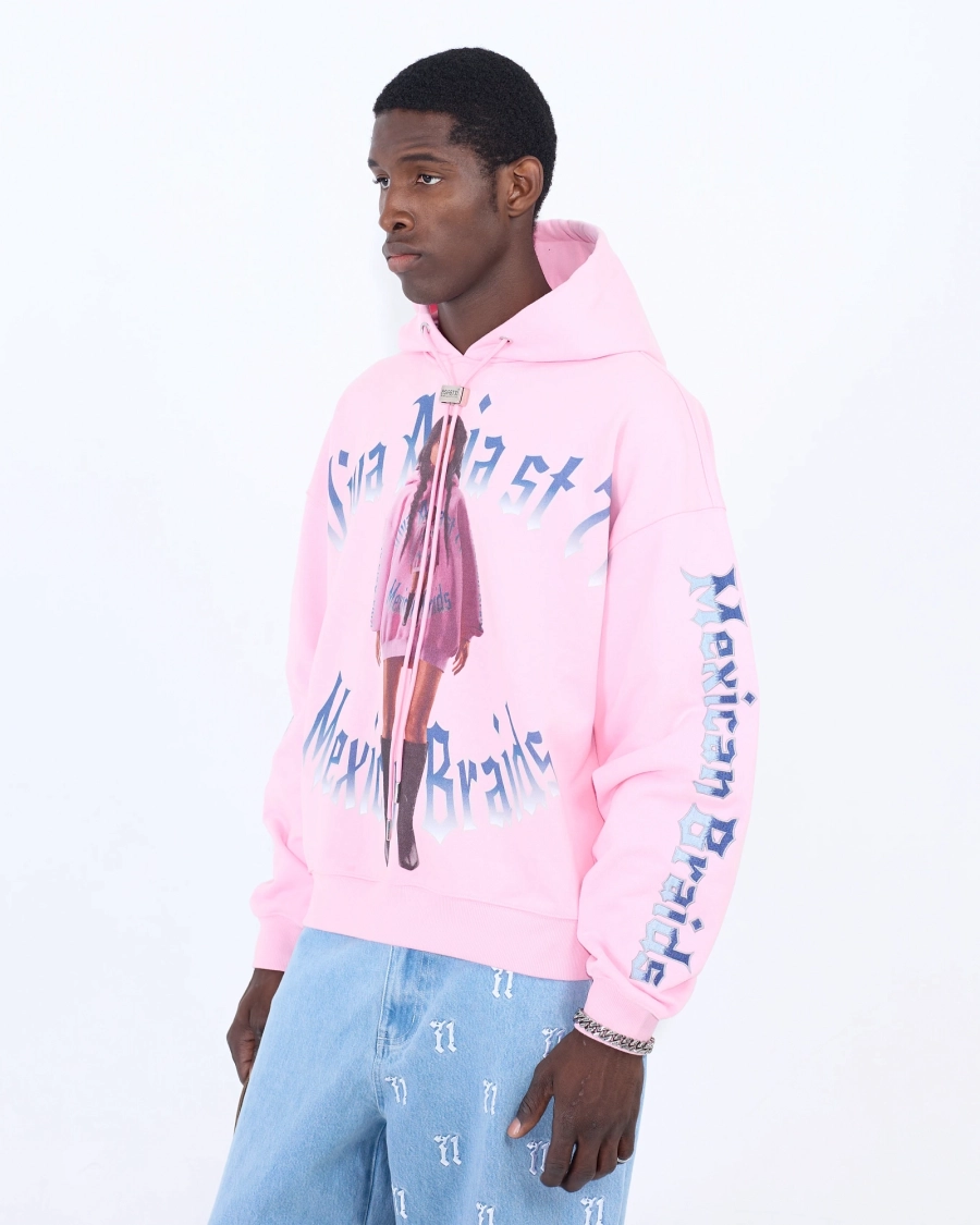 Худи MEXICAN BRAIDS PINK ASIA ST 71, цвет: розовый, Ast71.hood-braid-pink купить онлайн