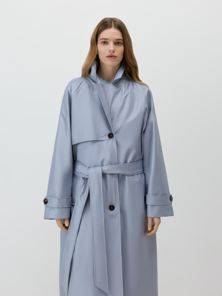 Утепленный плащ с капюшоном Conso, цвет: голубой, SEL 260125 - голубой купить онлайн