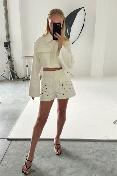Рубашка укороченная белый ULLA & LABEL .B