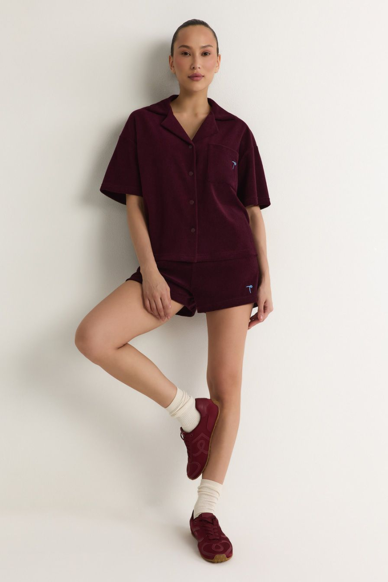 Рубашка из смесового хлопка TOPTOP, цвет: Бордовый, TT.021.15375.330 купить онлайн