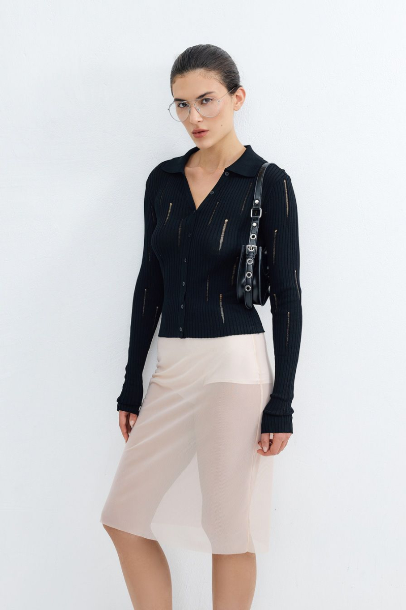 Джемпер из смесовой вискозы TOPTOP, цвет: Черный, TT.020.15341.900 купить онлайн