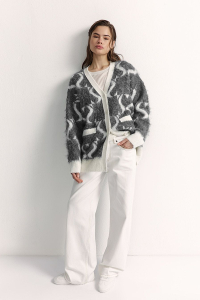 Кардиган с принтом TOPTOP, цвет: серый с принтом, TTS.051.16069.801 купить онлайн