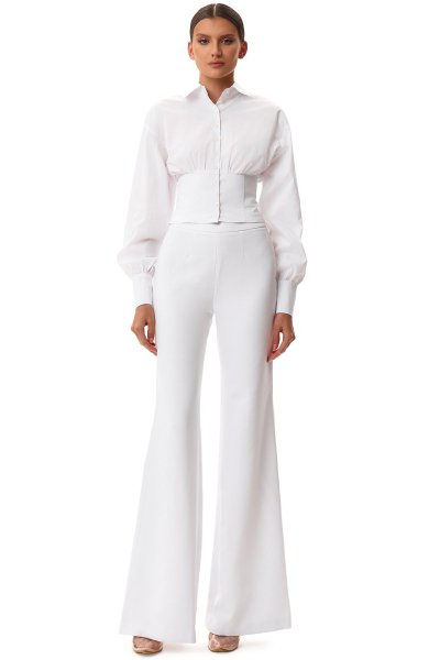Брюки расклешённые SODAMODA, цвет: белый, 11250 купить онлайн
