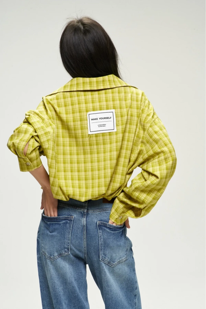 Рубашка Oversized в клетку Lime