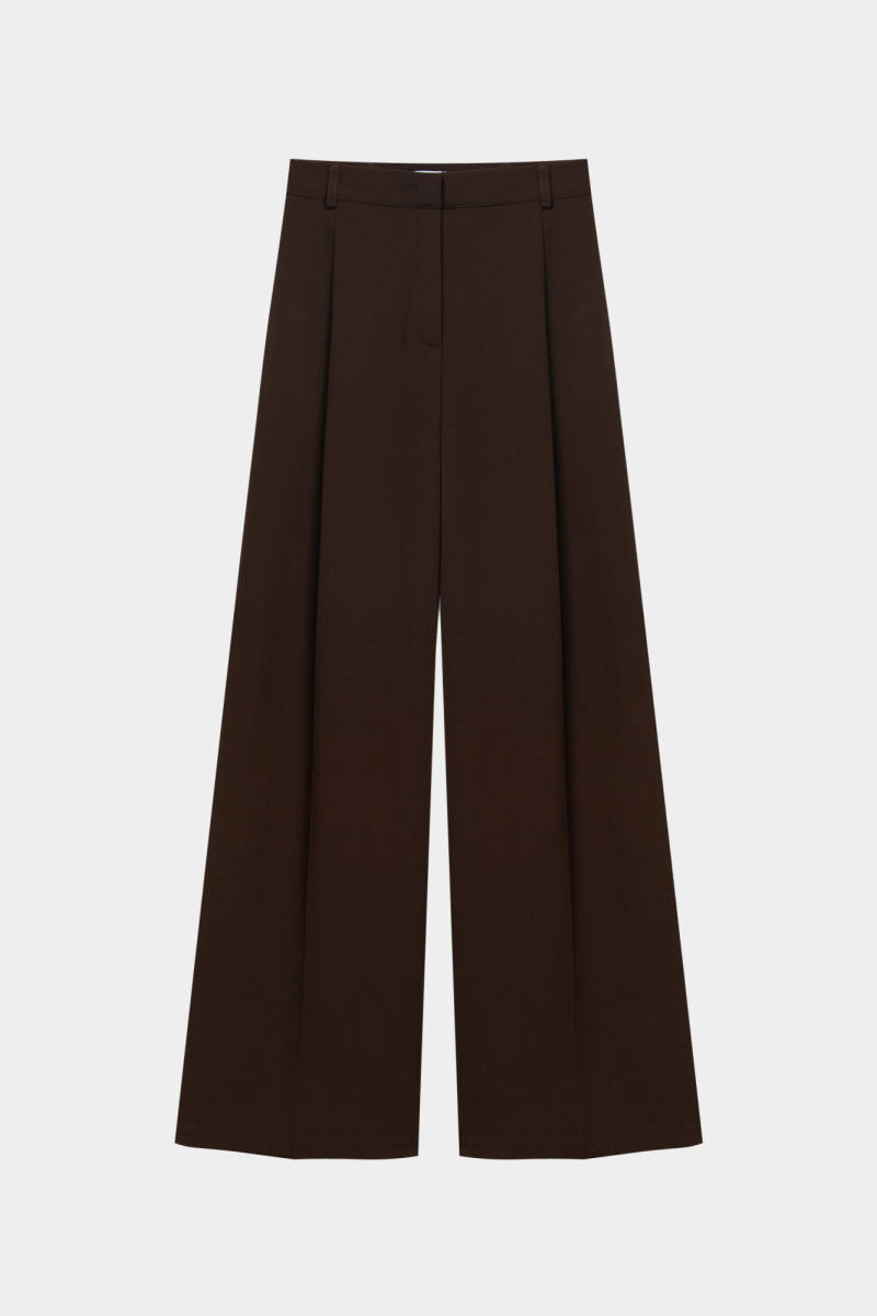 Брюки из костюмной ткани со складками