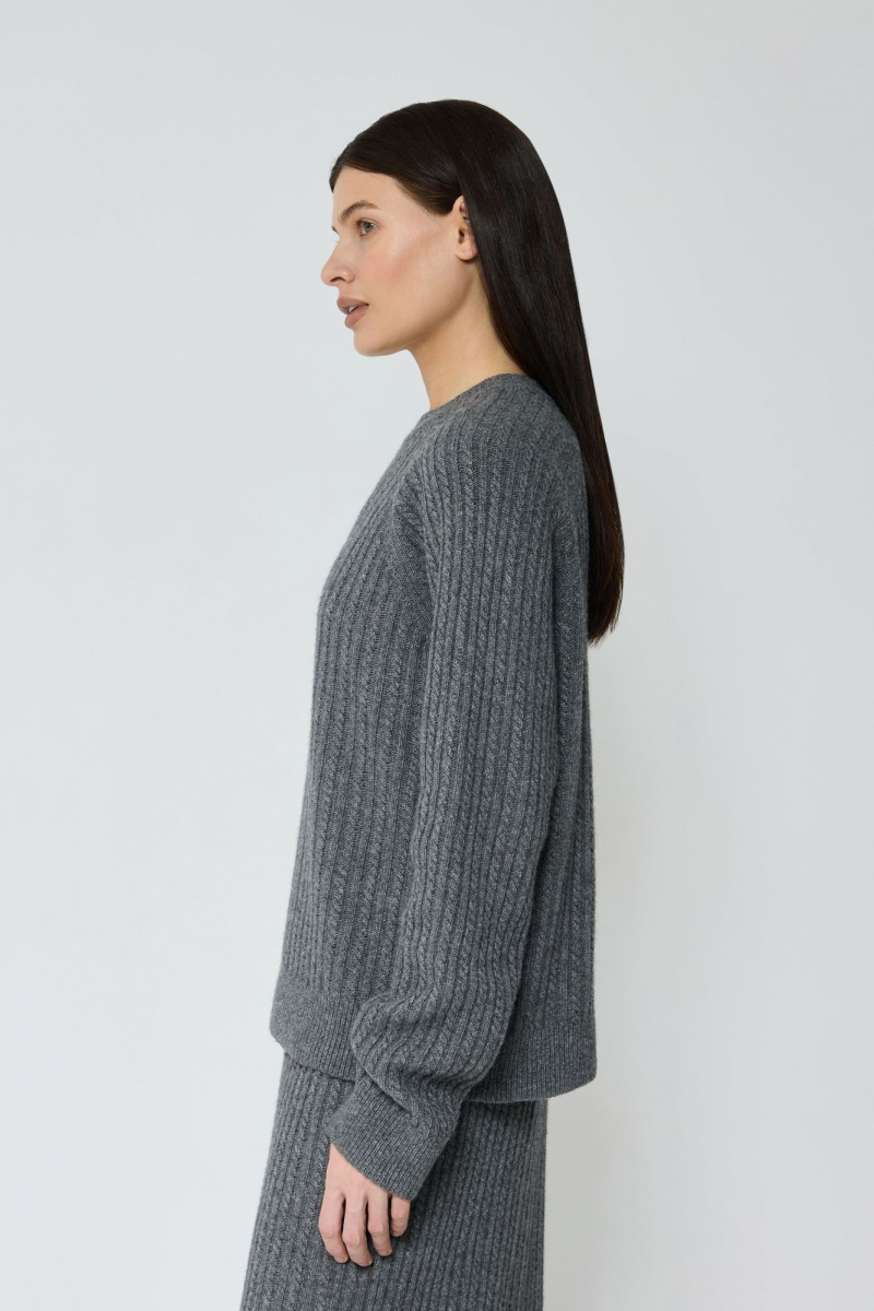 Костюм в косы из смесового кашемира AROUND, цвет: графит, 2911_14C15 купить онлайн