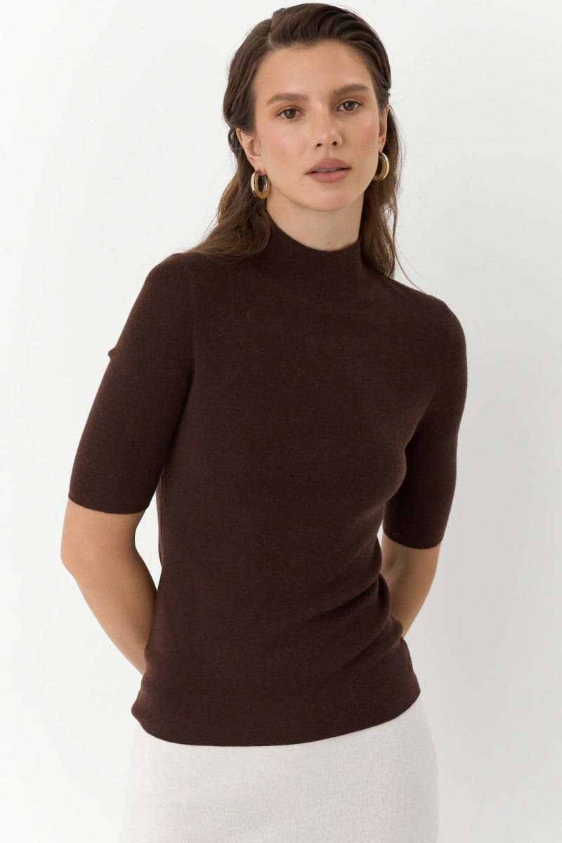 Топ с воротником стойка из мериноса