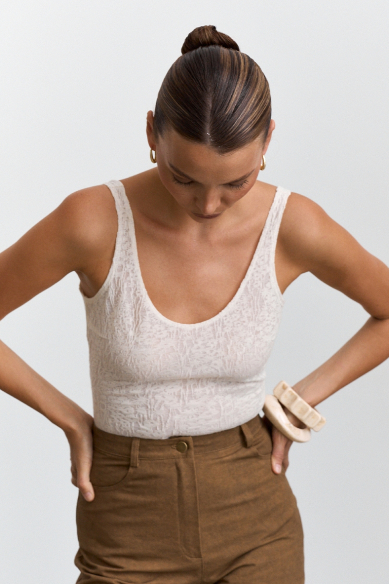 Боди из ажурного трикотажа с хлопком Ricoco, цвет: молочный, 6080/1 купить онлайн