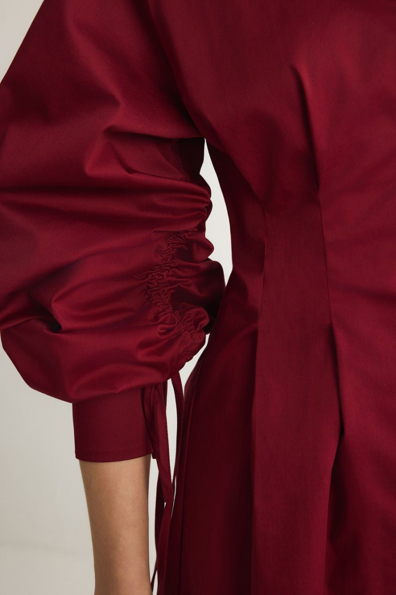 Платье из смесового хлопка TOPTOP, цвет: Бордовый, TT.010.10818.330 купить онлайн