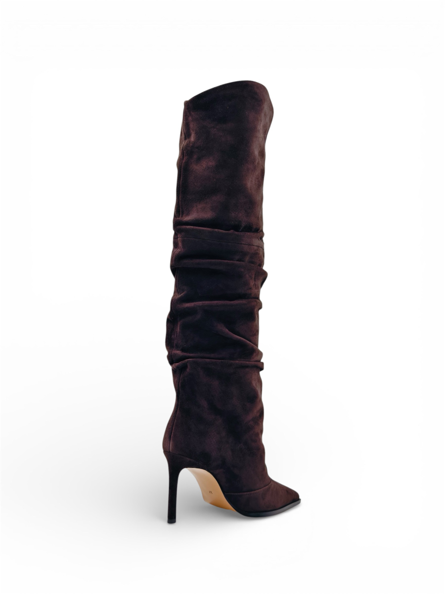 Сапоги демисезонные из натуральной замши GRANDERA, цвет: темно-коричневый w1250d-17-r22-y1913 (914) купить онлайн