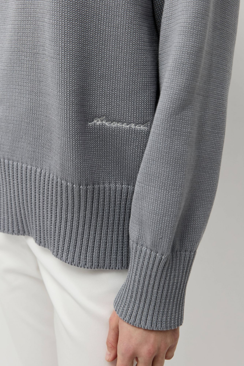 Джемпер из мерсеризованного хлопка AROUND, цвет: французский серый, 219_86C08 купить онлайн