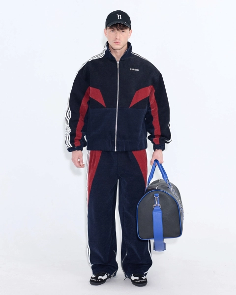 Олимпийка из велюра с лампасами ASIA ST 71, цвет: синий,  купить онлайн