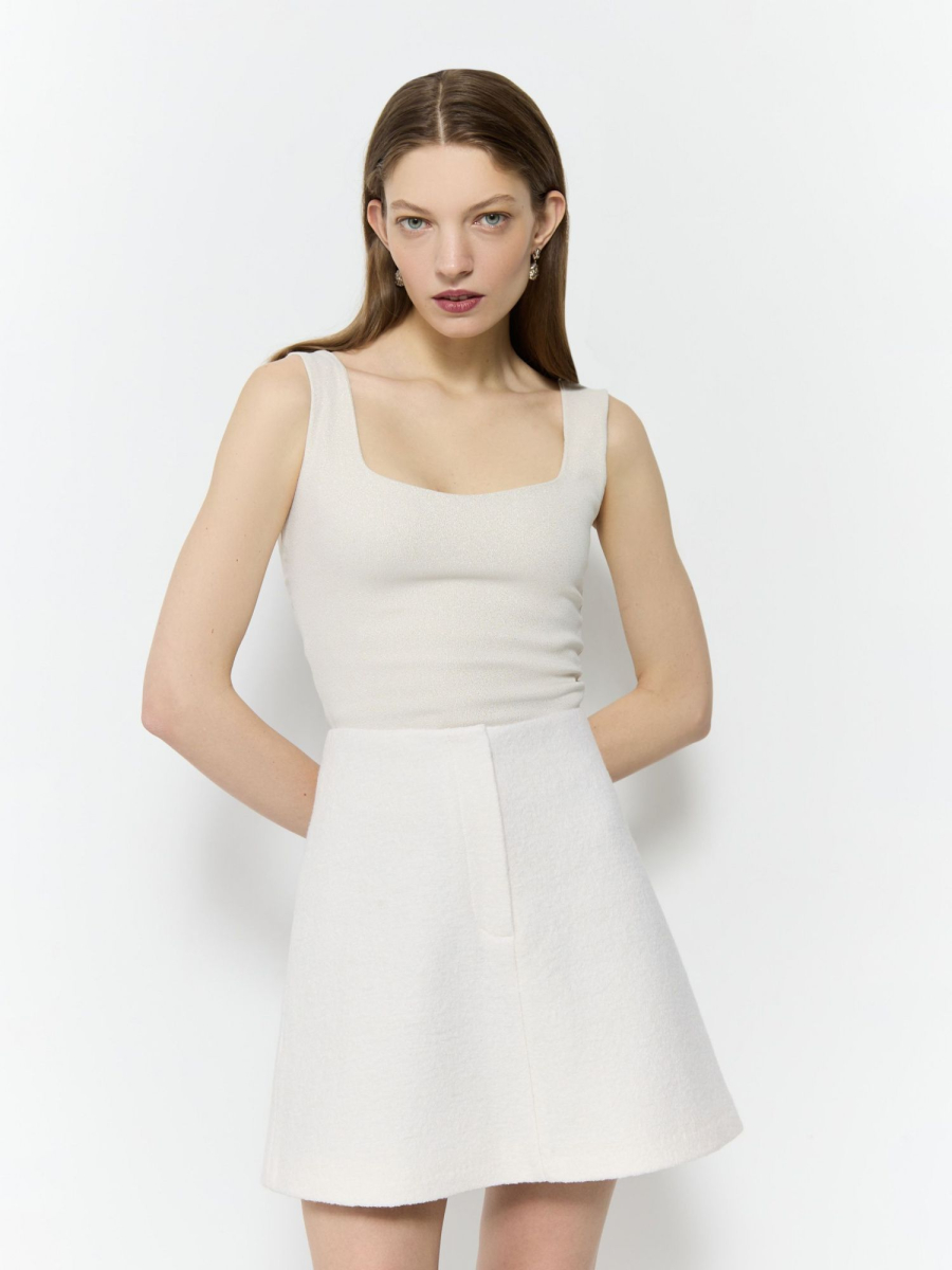 Юбка мини из букле AROUND, цвет: молочный, 2725_14VW01 купить онлайн