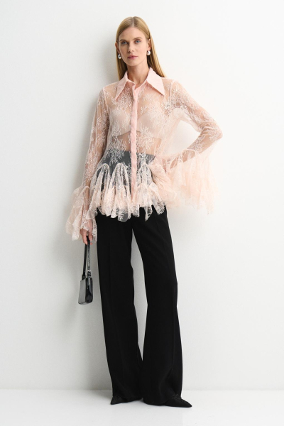 Блузка с кружевом ENEVOO, цвет: розовый 06947 |трендовая новинка купить онлайн