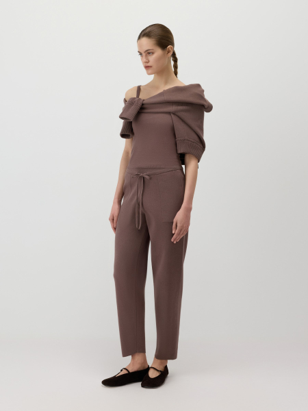 Трикотажные брюки из хлопка Conso, цвет: коричневый, KTR 260706 - кофейный купить онлайн