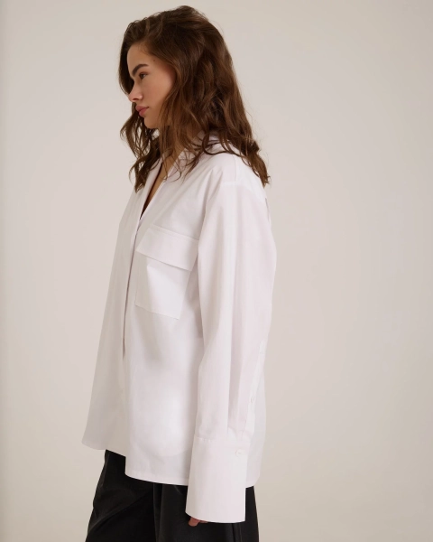 Рубашка из хлопка Anmuse, цвет: белый, BL25S153-WH-1 купить онлайн