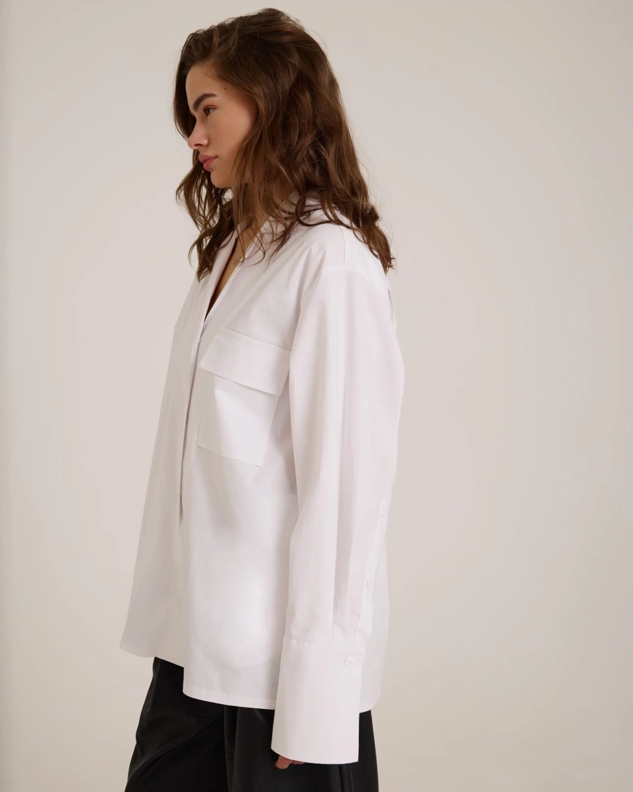 Рубашка из хлопка Anmuse, цвет: белый, BL25S153-WH-1 купить онлайн