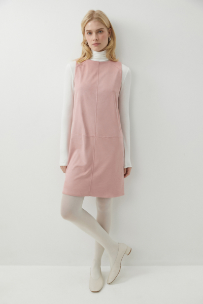 Платье мини прямое из замши