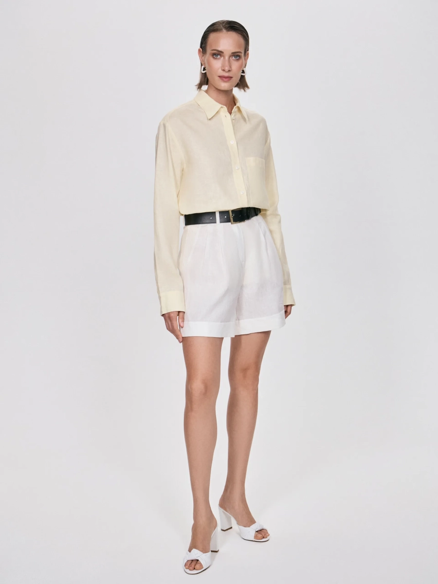 Рубашка из льна ANNA PEKUN, цвет: Желтый,  купить онлайн