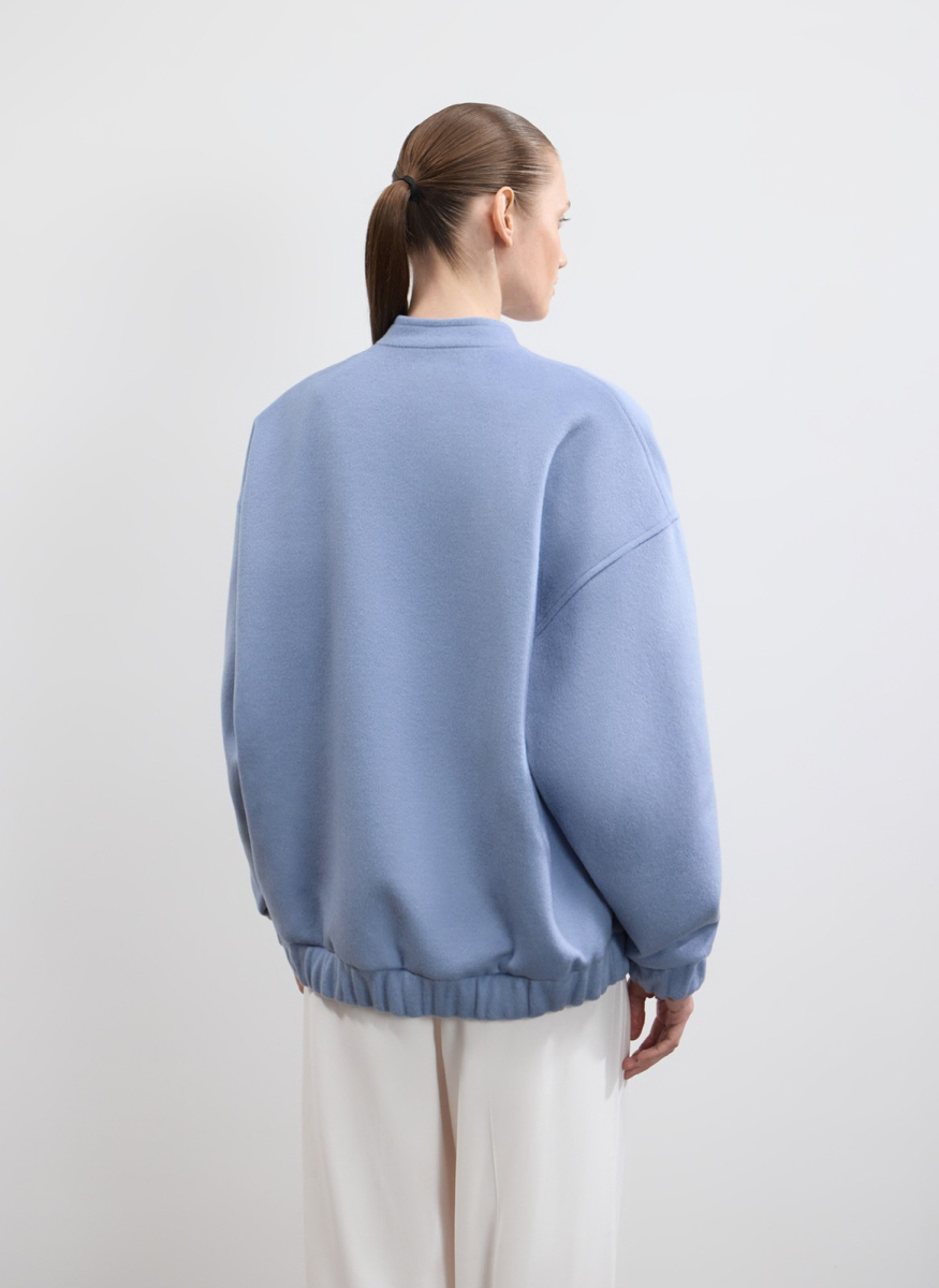 Бомбер из пальтовой ткани ALL WE NEED, цвет: голубой, 2602W5322-17 купить онлайн