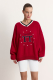 Свитшот из 100% хлопка TOPTOP, цвет: Бордовый, TT.053.17779.331 купить онлайн