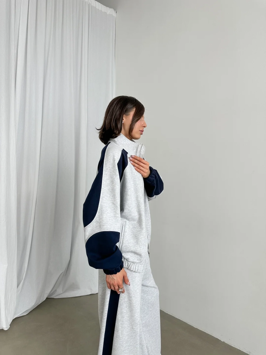 Олимпийка со вставками MIARTLAND, цвет: меланж-синий, НФ-00000873 купить онлайн